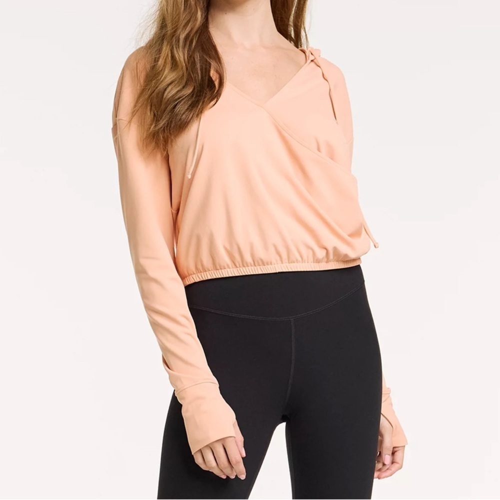 FLX Blushed Out Surplice Lightweight Travel Leisure Hoodie XS